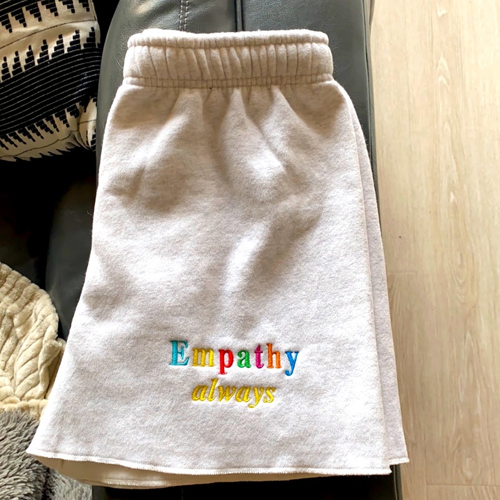 Mayfair ‘EMPATHY ALWAYS’ grey sweatshorts